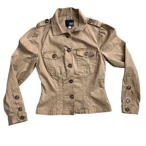 Kut From The Kloth Khaki Utility Jacket Women’s Small Button Front Cotton Blend